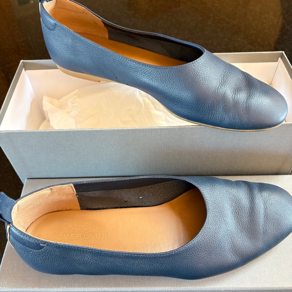 Women's Everlane Leather "The Day Glove" in Navy, Size 7.5 M